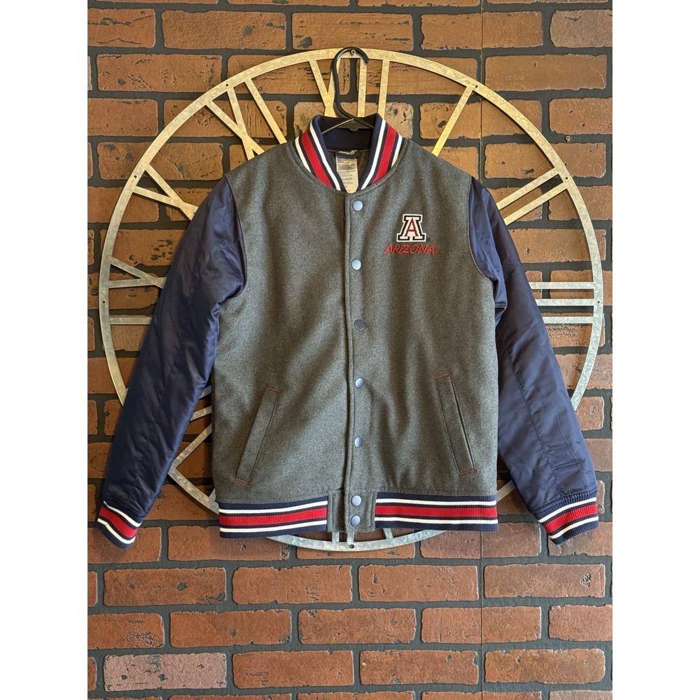Youth Arizona Wildcats Varsity Jacket Gray/Blue Size M (10-12)